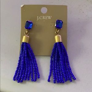 Royal blue tassel J. Crew earrings